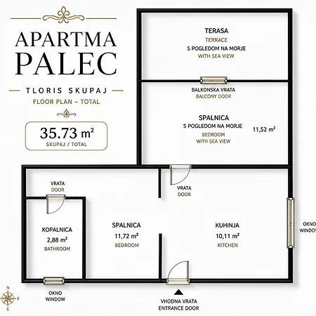 Apartmán Apartmaji Pri Bosi Nogi Izola